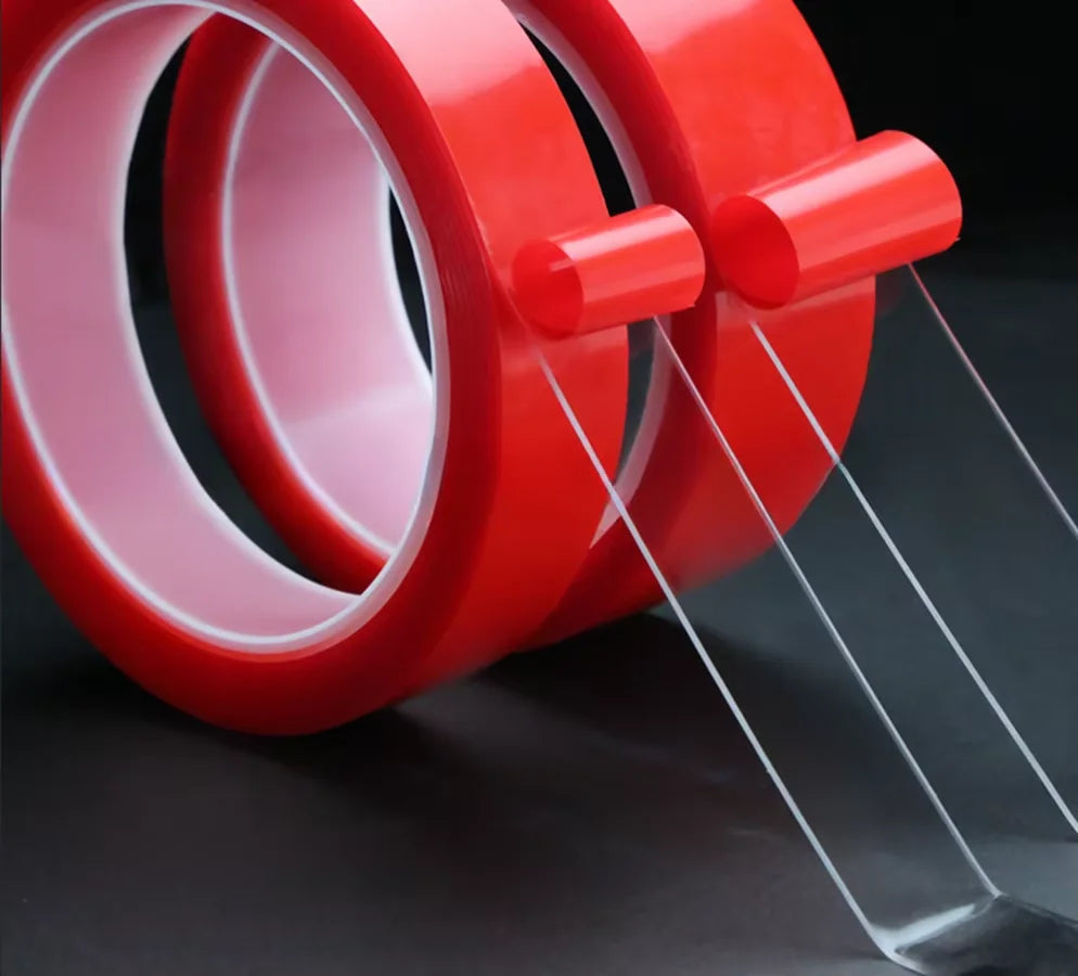 2pc Ultra Thin Transparent Red Film Double Sided Tape With HighTemperature Resistance No Marks Waterproof Adhesion Strong Adhes Peaceful Pleasures Health and Wellness
