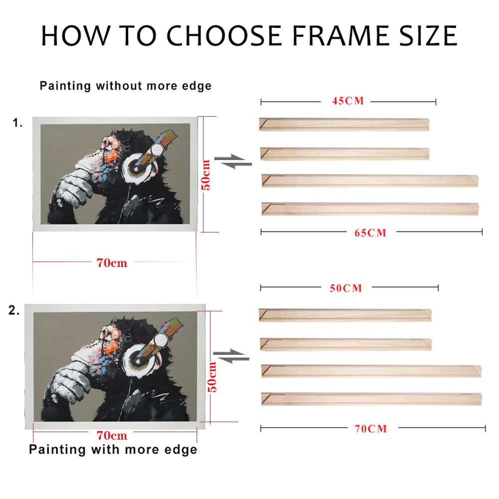 Modern Wall Art Narrow Side Combination of Aluminum alloy And Wooden Inner Frame Canvas Metal Painting Frame Peaceful Pleasures Health and Wellness