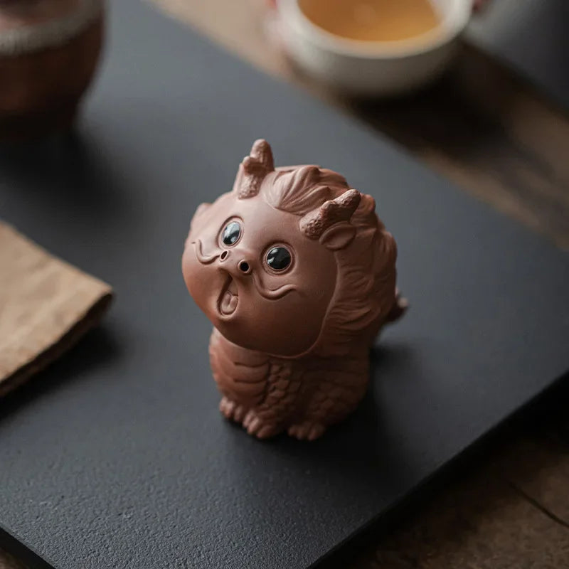 Tea Set Purple Clay Tea Pet Ornament Boutique Divine Beast The Twelve Chinese Zodiac Signs Dragon Tea Table Tea Stand Cover Tray Peaceful Pleasures Health and Wellness