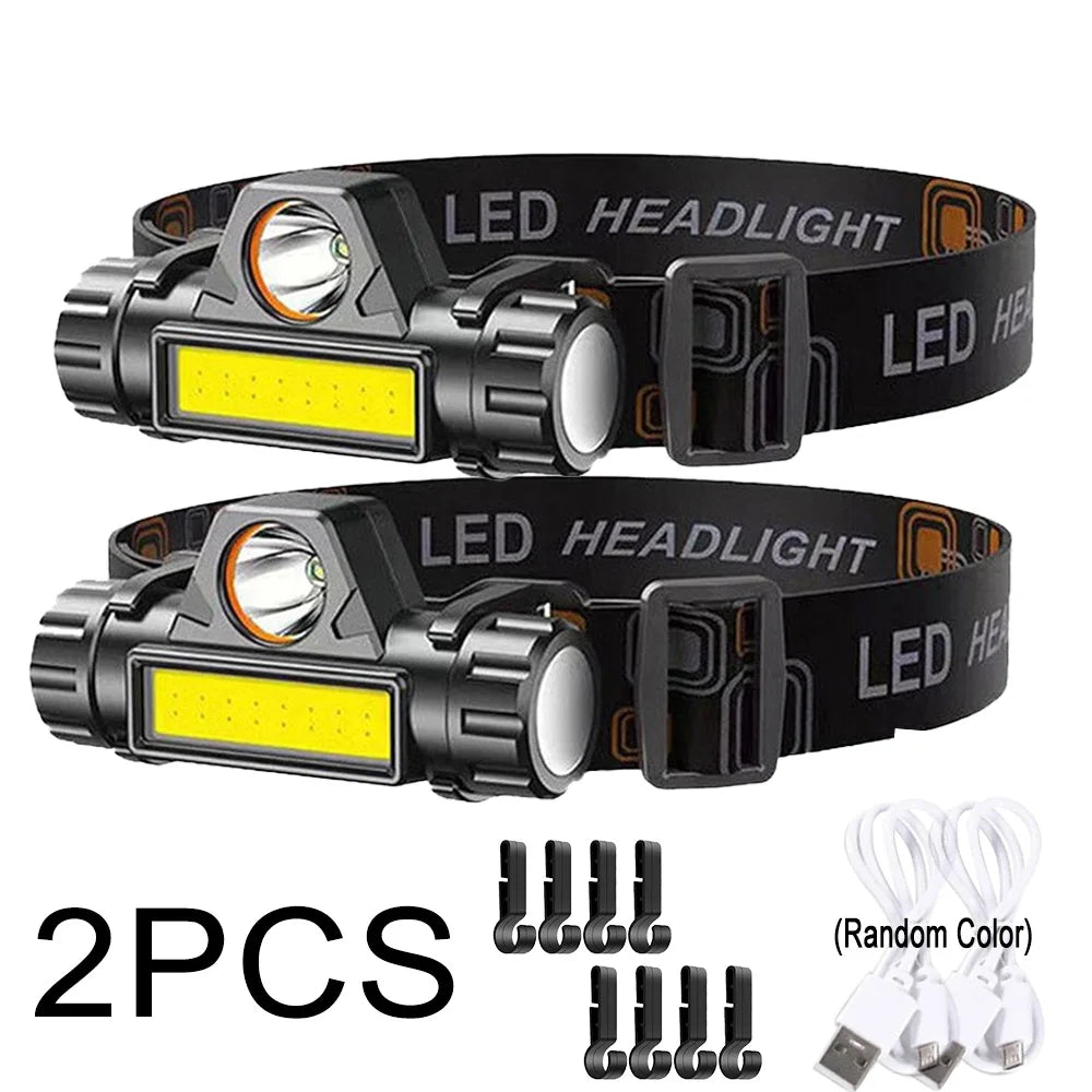 USB Rechargeable LED Headlamp | XPE COB Magnetic Torch