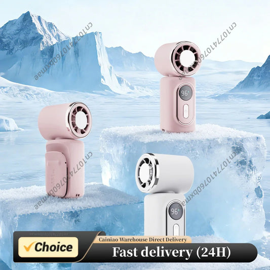 Personal Handheld Fans Hands-Free Small Pocket Fan 3000mAh Adjustable 5-Speed for Outdoor Travel Office Travel Accessories Gift Peaceful Pleasures Health and Wellness