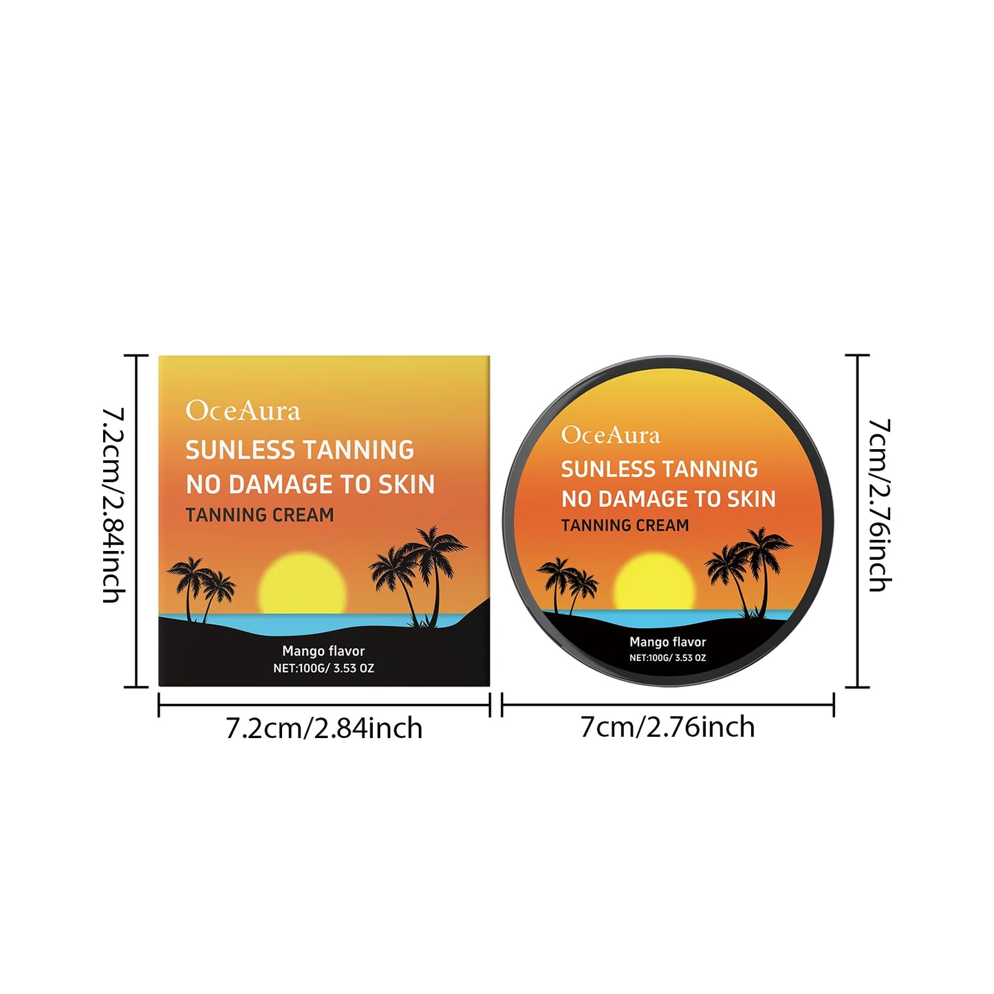 OceAura Sunless Self Tanning Cream – Streak-Free Bronzer 100g