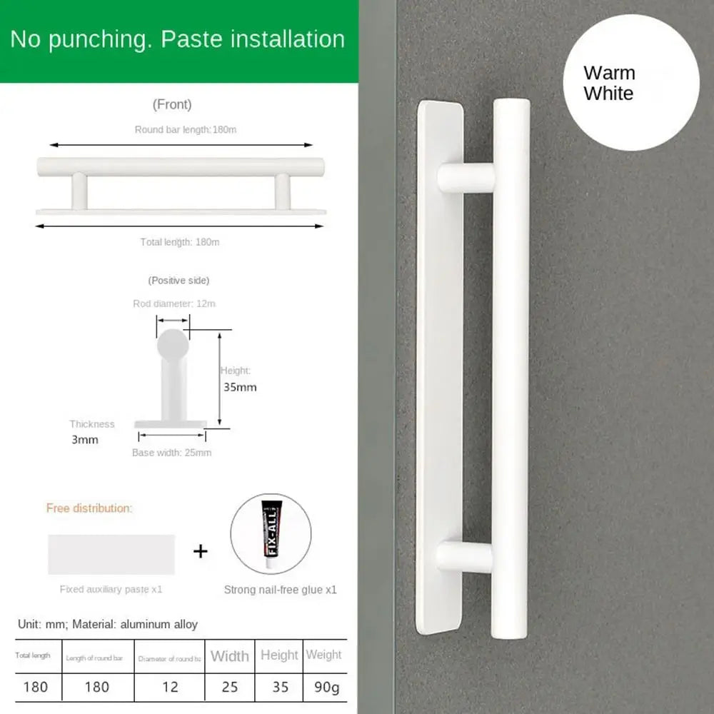 Aluminium Alloy Self-Adhesive Sliding Door Handle – No Drill