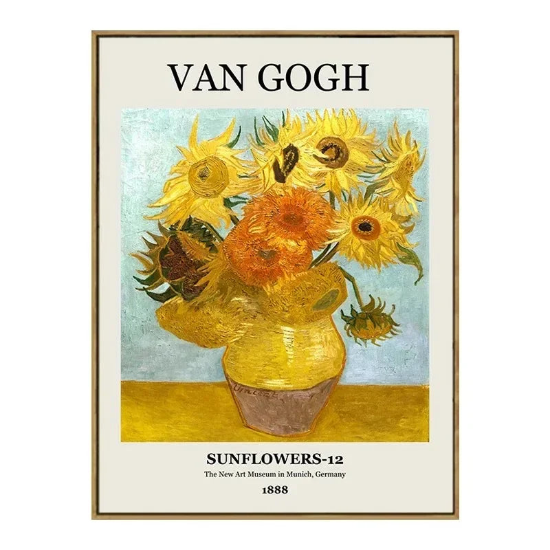 Vintage Famous Van Gogh Monet Matisse Picasso Poster Print Canvas Painting Wall Art Pictures for Home Room Decor Peaceful Pleasures Health and Wellness