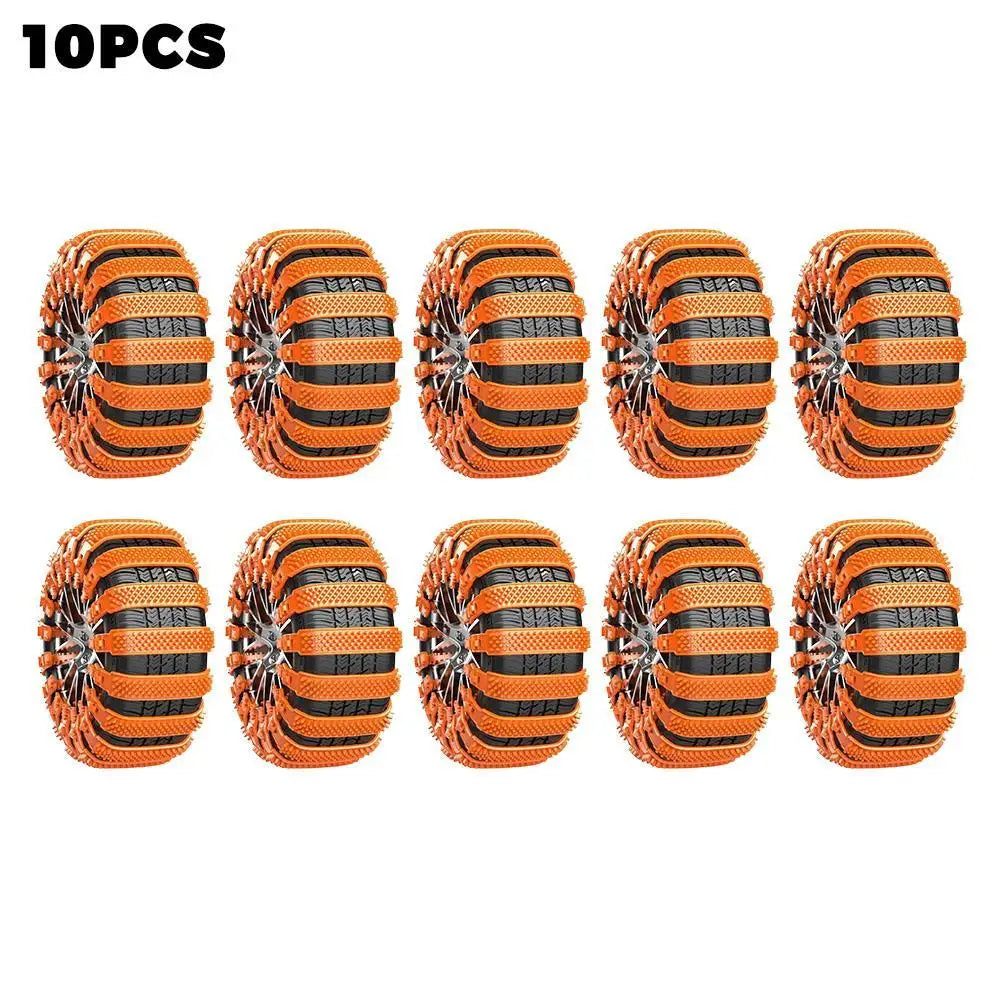 Urethane Snow Chain Tire Straps – Anti-Skid, 10 or 20 Pack