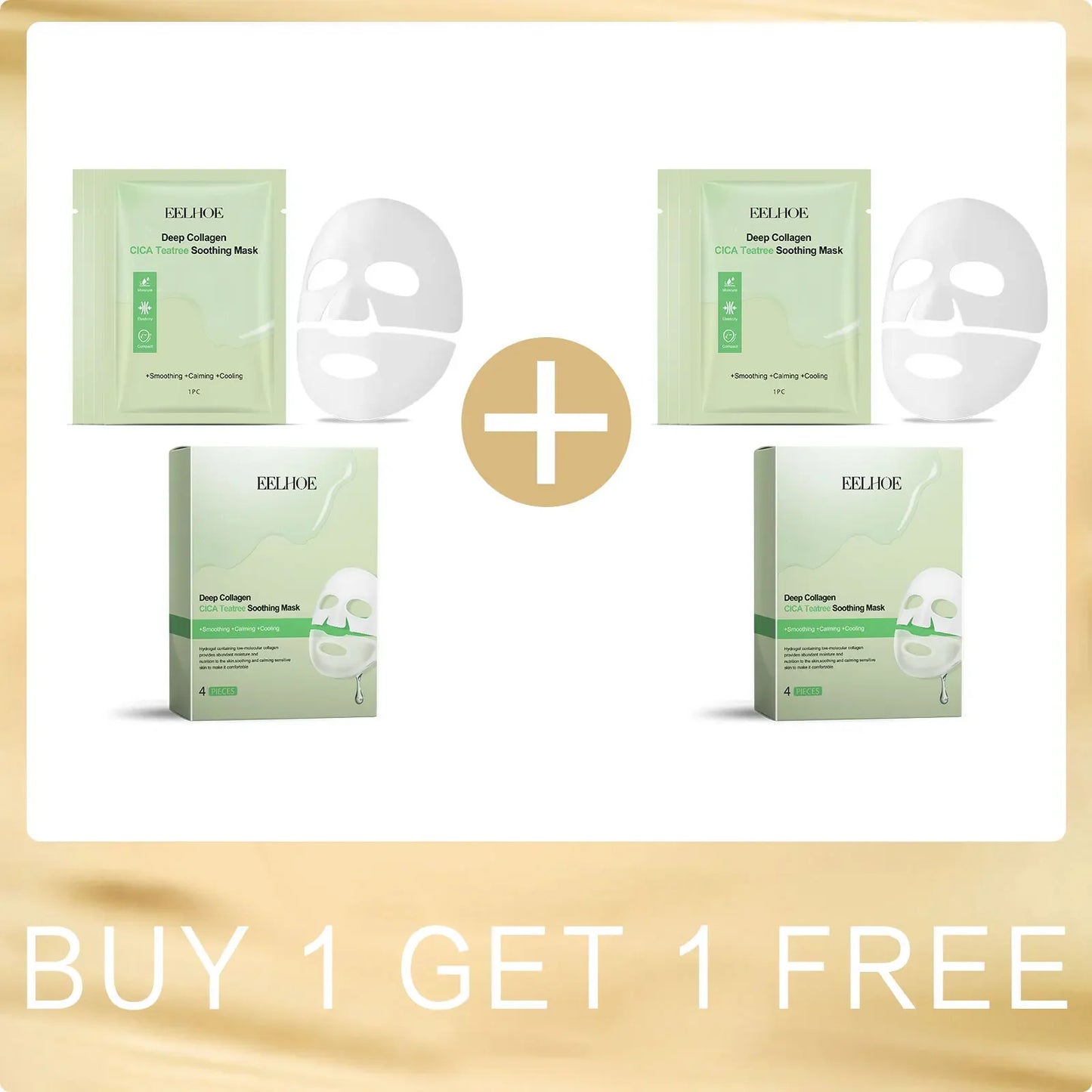 EELHOE Collagen & Centella Asiatica Face Hydration Mask Peaceful Pleasures Health and Wellness Buy4pcs for4pcs Free
