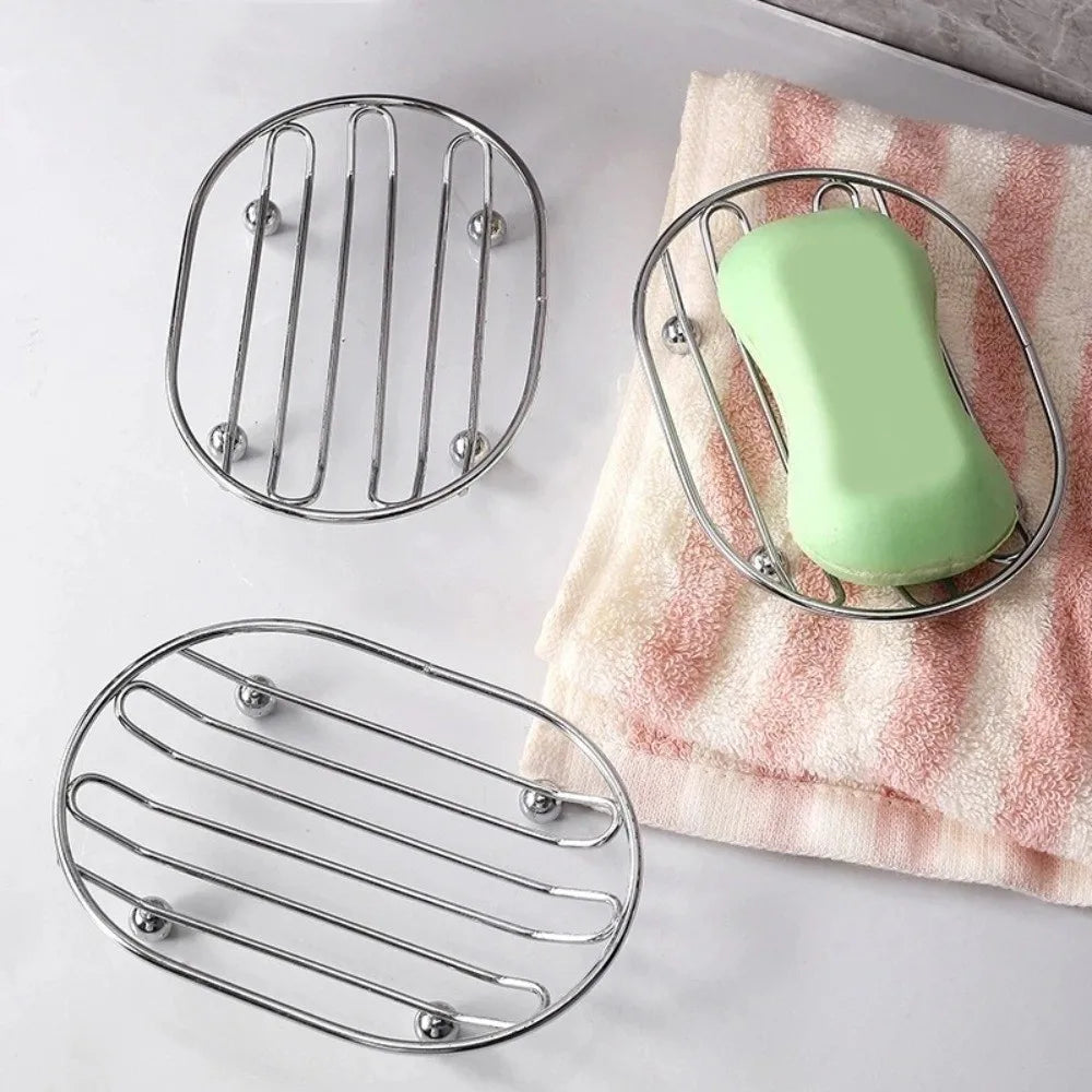 New Self Draining Stainless Steel Soap Rack Multifunctional Minimalist Style Draining Soap Dish Bathroom Storage Rack Home Decor Peaceful Pleasures Health and Wellness