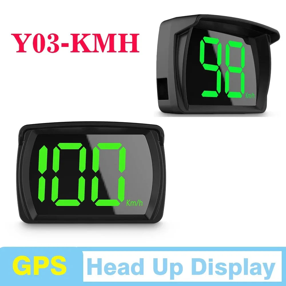 Y03 Professional GPS Speedometer HUD Head-Up Display Digital Car Speed Projection Large Font KM/H Meter Easy Plug and Play Peaceful Pleasures Health and Wellness