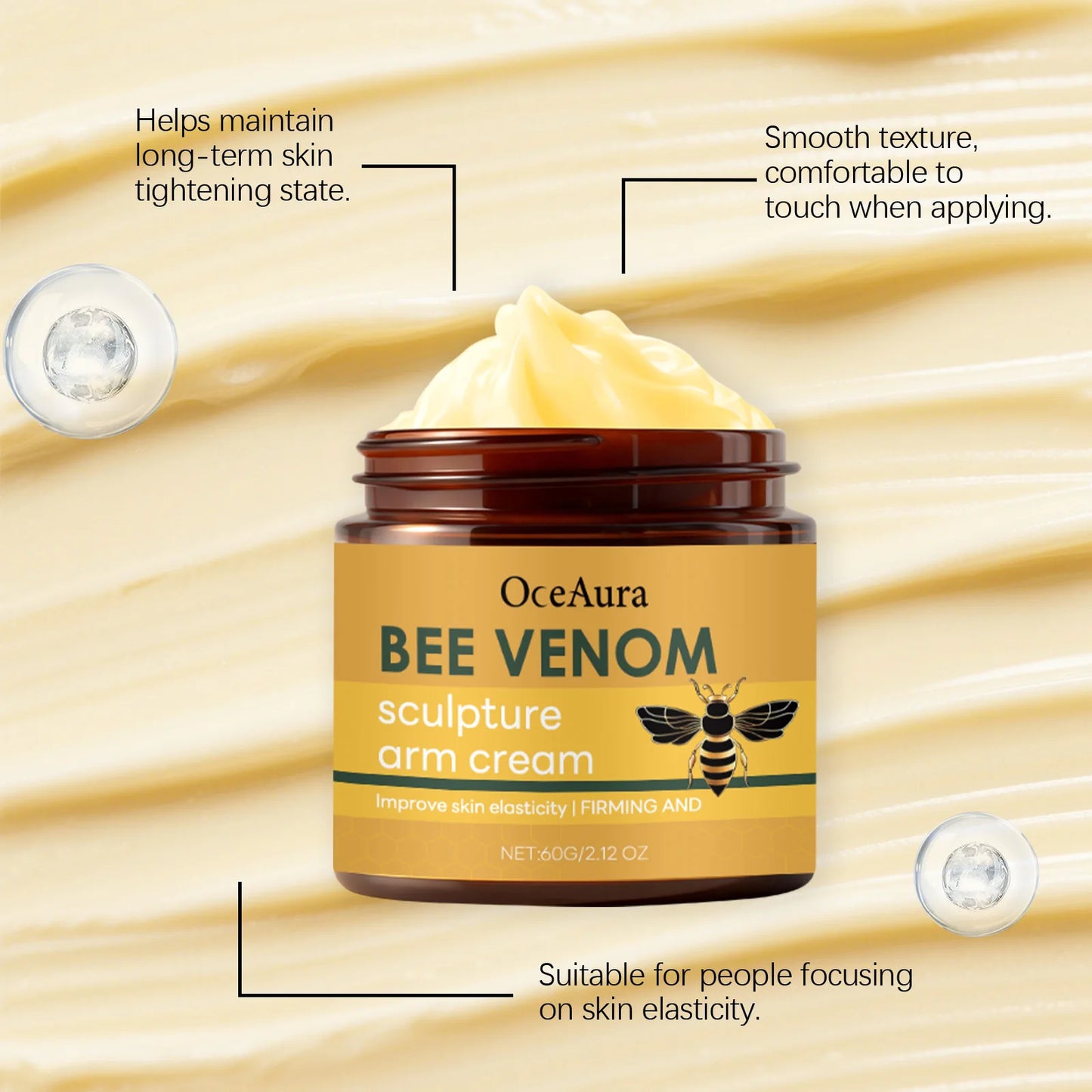 OceAura Bee Venom Body Firming Cream | Anti-Aging Skin Tightening