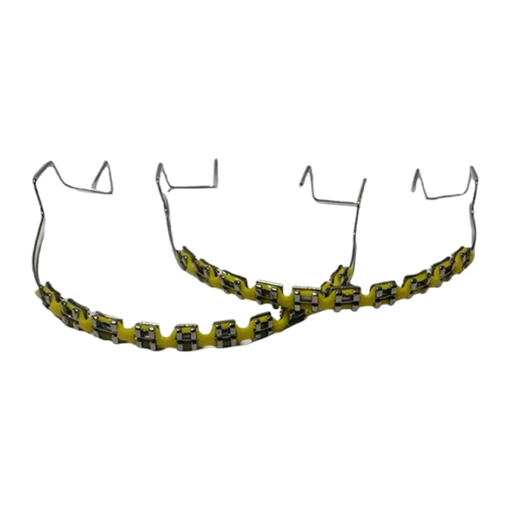 Temporary Tooth Decoration Dental Fake Braces Orthodontic Braces Dental Metal Bracket Practice Props for Dental Students Peaceful Pleasures Health and Wellness YELLOW