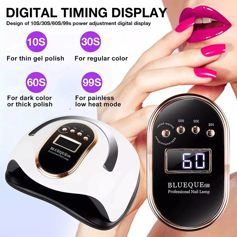 Gel UV LED Nail Lamp Nail Dryer 168W Gel Polish UV LED Light With Portable Handle Dryer Uv Led Nail Lamp Peaceful Pleasures Health and Wellness