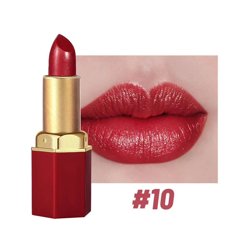 Pearlescent Pink Glitter Velvet Lipstick | Metallic Waterproof