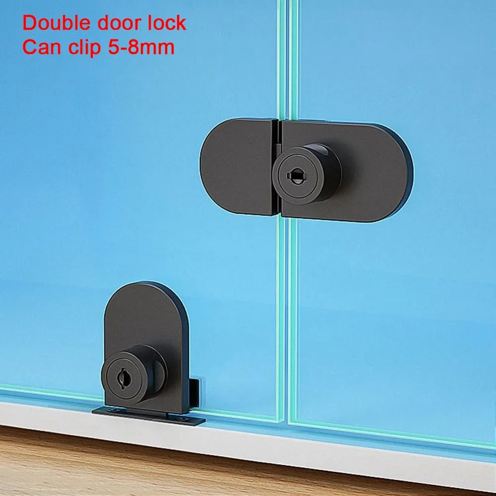 Double Open Glass Cabinet Door Lock – Zinc Alloy Security Lockset