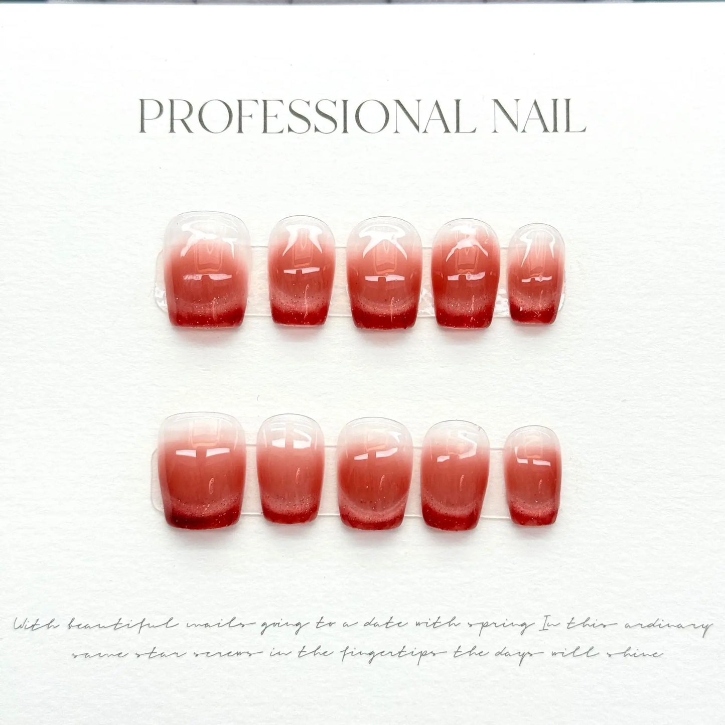 Handmade Press on Nails Sweet Pink Heart Cat Eye False Nails Full Cover Wearable Ins Simple Korean Cute Short Fake Nail Tips Peaceful Pleasures Health and Wellness