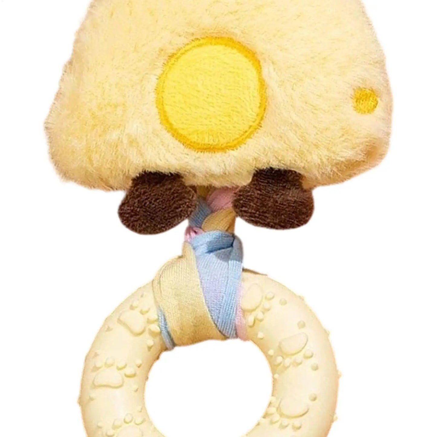 Squeaky Plush Dog Toy – Cheese Chew & Teething Toy for Dogs
