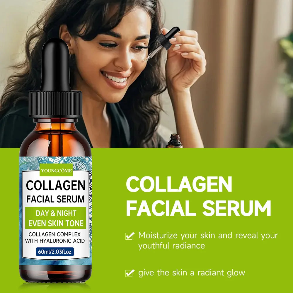 Collagen Face Serum with Hyaluronic Acid | Day & Night Hydrating Moisturizer for Even Skin Tone | Facial Care Essence Peaceful Pleasures Health and Wellness
