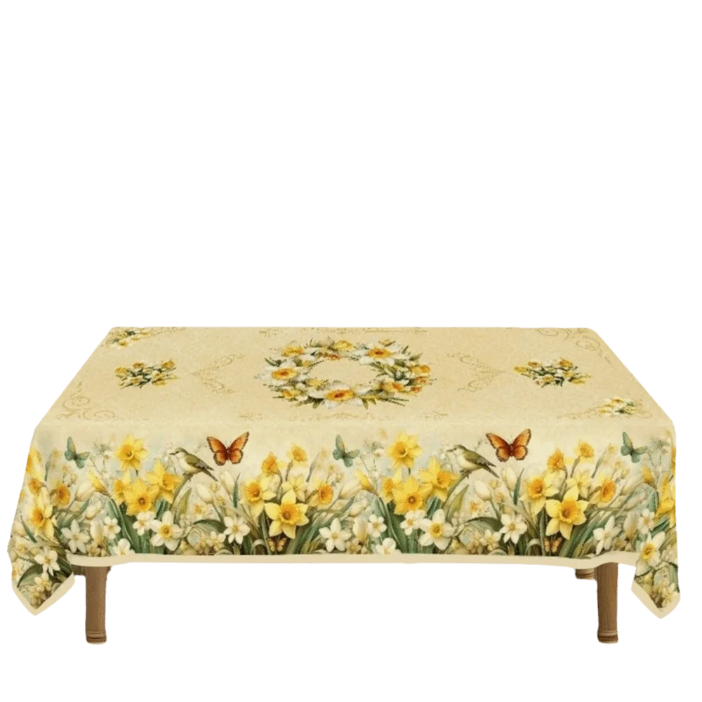 Floral Jacquard Tablecloth | Waterproof Holiday Table Cover