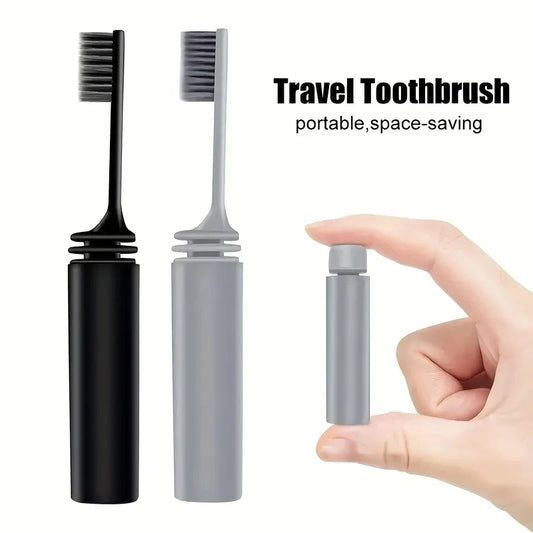 Folding Charcoal Travel Toothbrush – Compact & Portable Folding Travel Toothbrush Peaceful Pleasures Health and Wellness