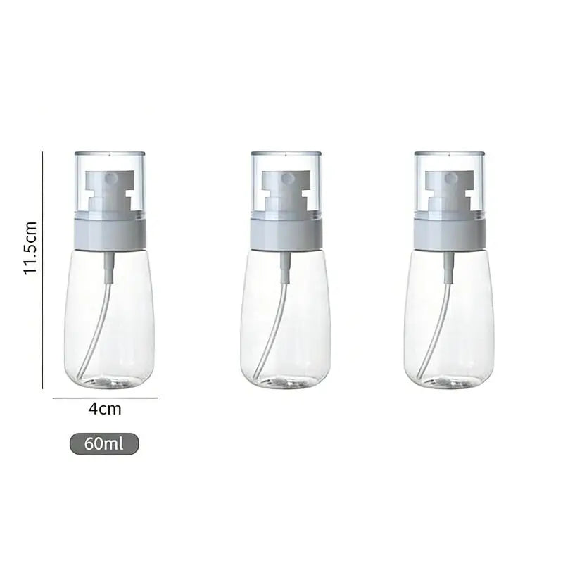 3-Piece Small Spray Bottle Travel Fine Mist Mini Empty Spray Bottle Leak-Proof Refillable For Toner Facial And Hair Spray Peaceful Pleasures Health and Wellness 60ML