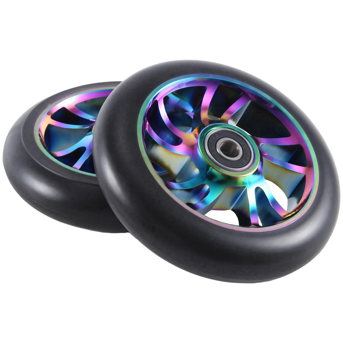 2Pcs 110 mm Colorful Aluminium Stunt Scooter Wheels Aluminum Scooter Wheel Scooter Accessories Peaceful Pleasures Health and Wellness NONE