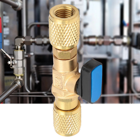 Ball Valve Refrigeration Ball Valve Connector Brass Refrigeration Ball Valve Adapter Refrigerant Ball Valve Connector G1/4'' Peaceful Pleasures Health and Wellness Default Title