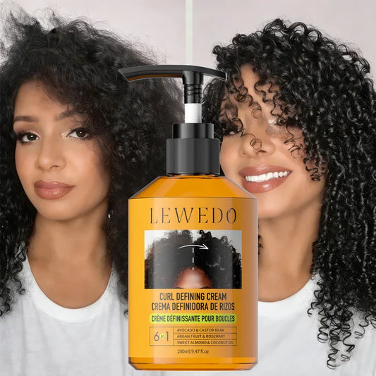 LEWEDO Black Castor Oil Curl Defining Cream 280ml | Anti-Frizz Curl Defining Cream Oasis Select