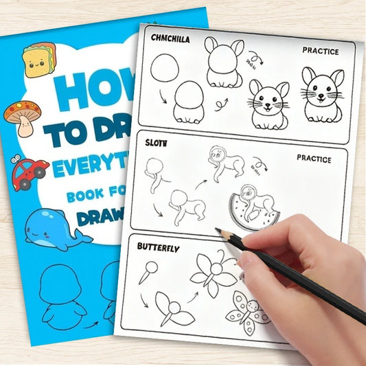 Children's Drawing Coloring Book Learn How Draw 96 Animal Patterns Peaceful Pleasures Health and Wellness 1Pc
