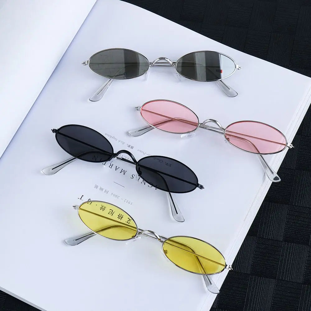 Retro Oval Sunglasses UV400 Vintage Unisex Alloy Frame