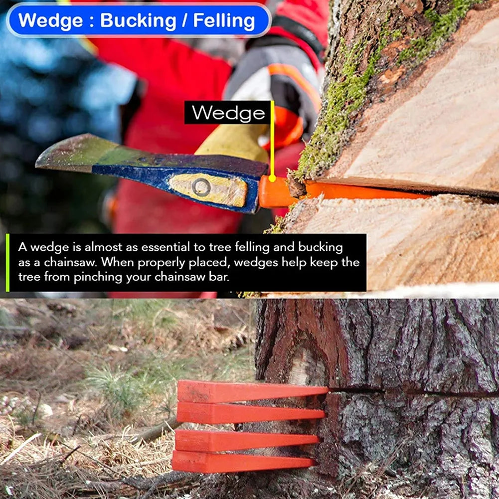 Portable Wedge Orange Plastic Felling Felled Chock Tree Cutting