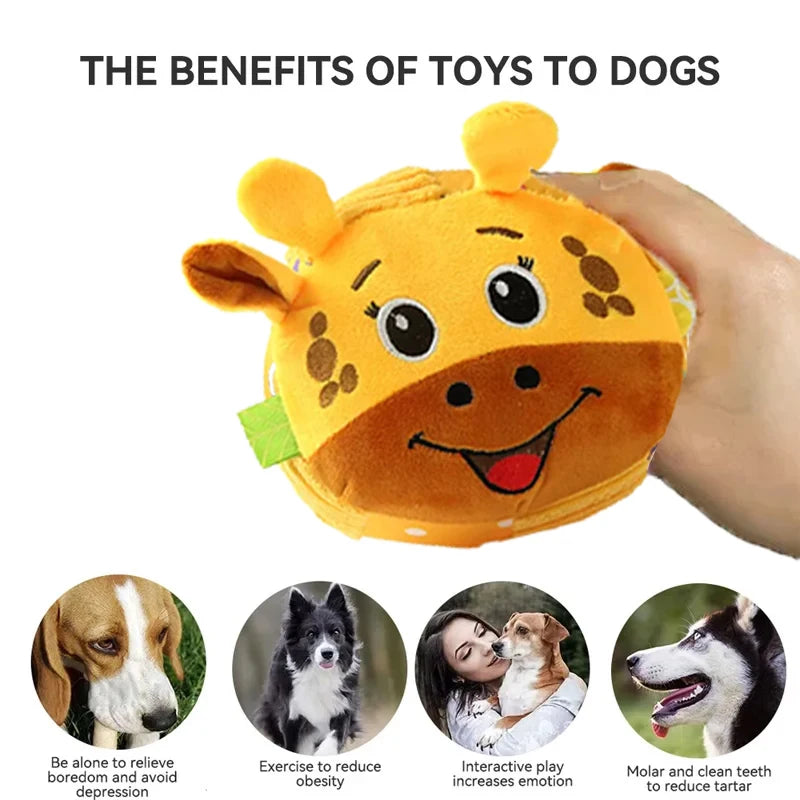 Plush Dog Voice Toys Balls Soft Fur Rattan Moving Ringtones Fun