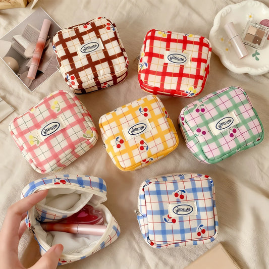 Mini Makeup Bag with Compartments | Cute Zipper Cosmetic Pouch Cosmetic Pouch Peaceful Pleasures Health and Wellness