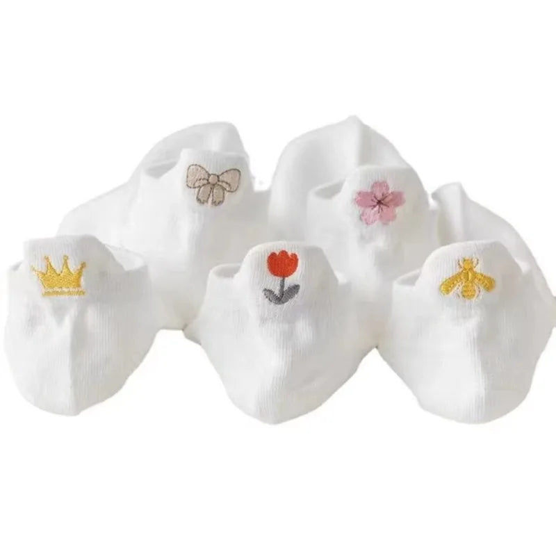 Women's Embroidered Ankle Socks | Japanese Low-Cut Style
