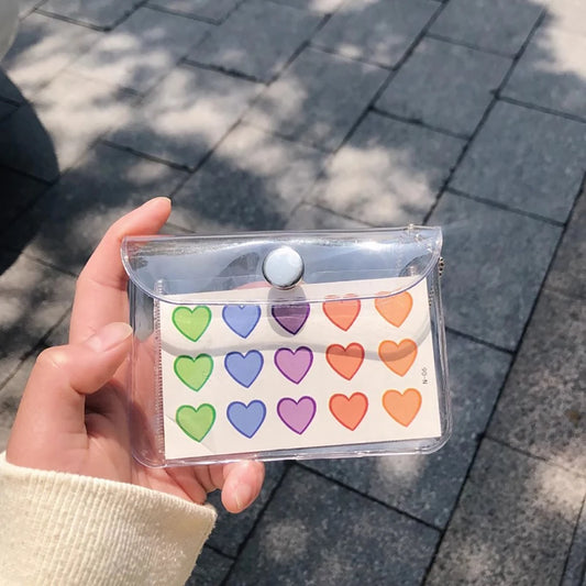 Creative Transparent Card Bag Simple DIY Storage Mini Button Portable Peaceful Pleasures Health and Wellness