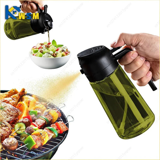 2-in-1 Dark Glass Olive Oil Sprayer & Dispenser – 500ml Oil Sprayer Dispenser Oasis Select