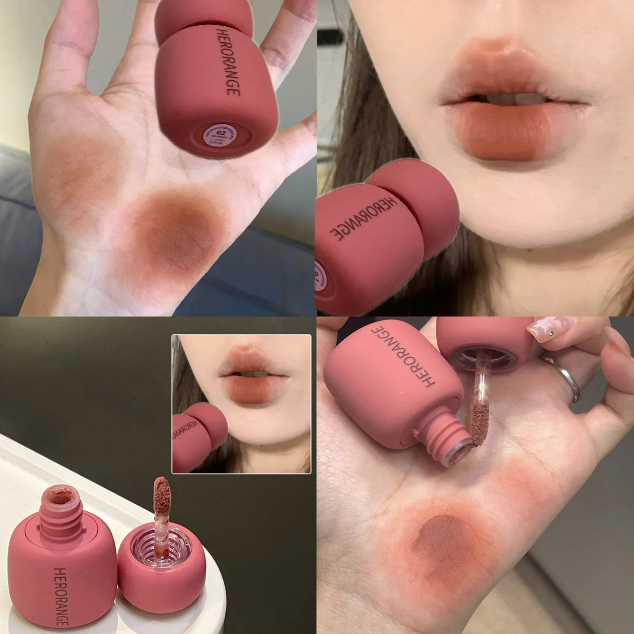 HERORANGE Matte Velvet Liquid Lipstick | 6-Color Lip Gloss