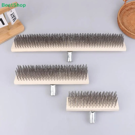 Stainless Steel Wire Brush Set | 3 Sizes, Wooden Handle Wire Brush Set Oasis Select