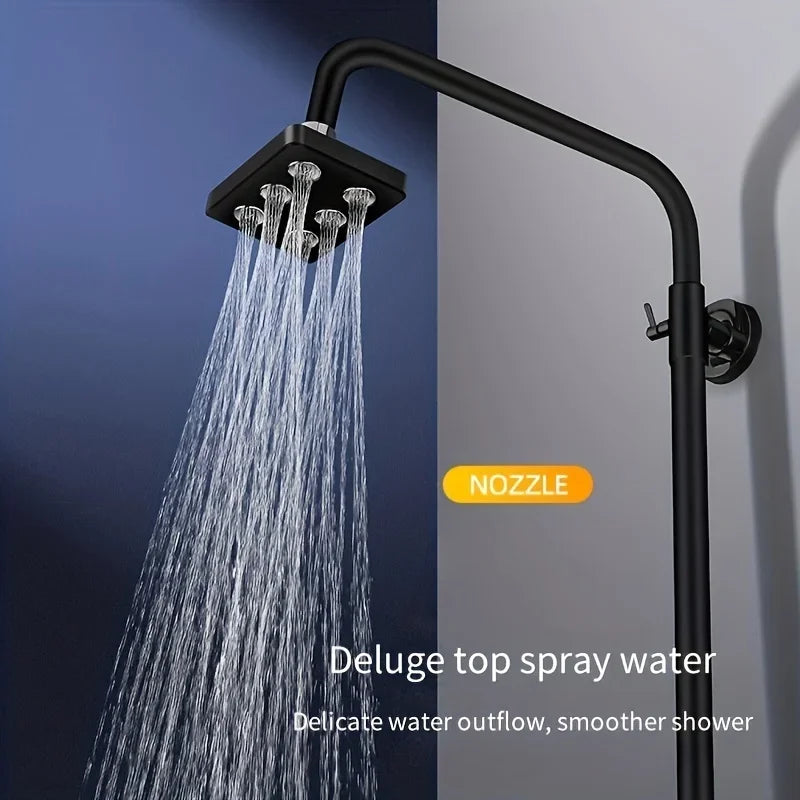 High-Pressure Rotatable Rainfall Shower Head | Chrome Wall Mount