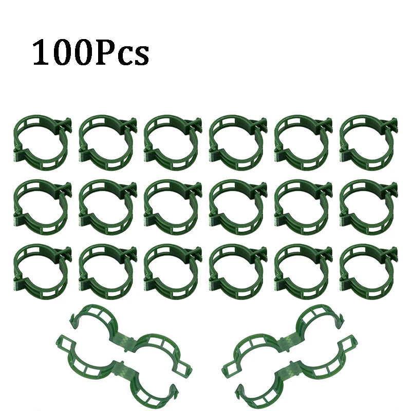 Plastic Plant Support Clips for Tomatoes & Climbing Plants Plant Support Clips Peaceful Pleasures Health and Wellness Green 100Pcs