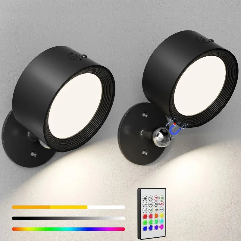 RGB Wall Lamp Dimmable LED Night Light with Remote Control