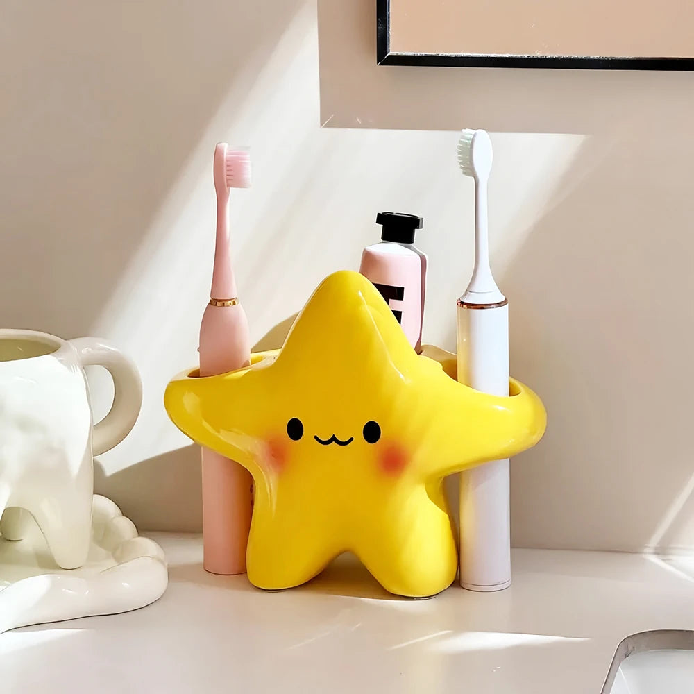 Toothbrush Holder Stand with 3 Slots – Ventilated Bathroom Organizer for Electric Toothbrushes & Toothpaste