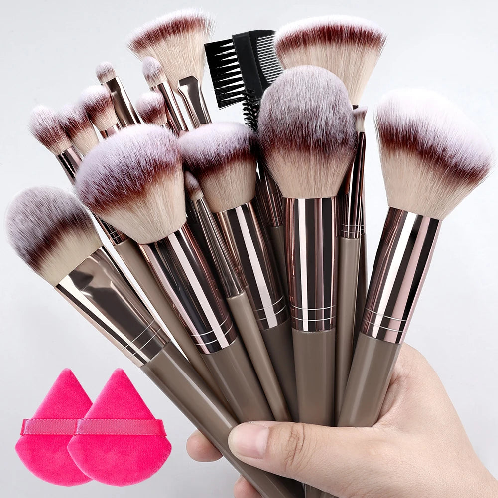 RUNTOIN Soft Fluffy Makeup Brush Set 3–20 Pcs | Blush & Foundation