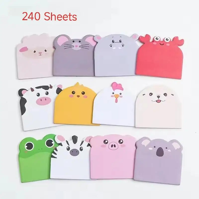 Cute Animal Shaped Sticky Notes – 240 or 960 Sheet Memo Pads