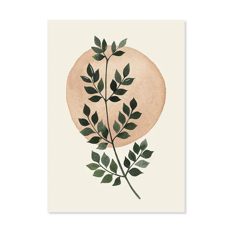 Boho Abstract Leaves Canvas Wall Art Print | Home Décor Canvas Wall Art Peaceful Pleasures Health and Wellness PICTURE 1 20x30cm Unframed