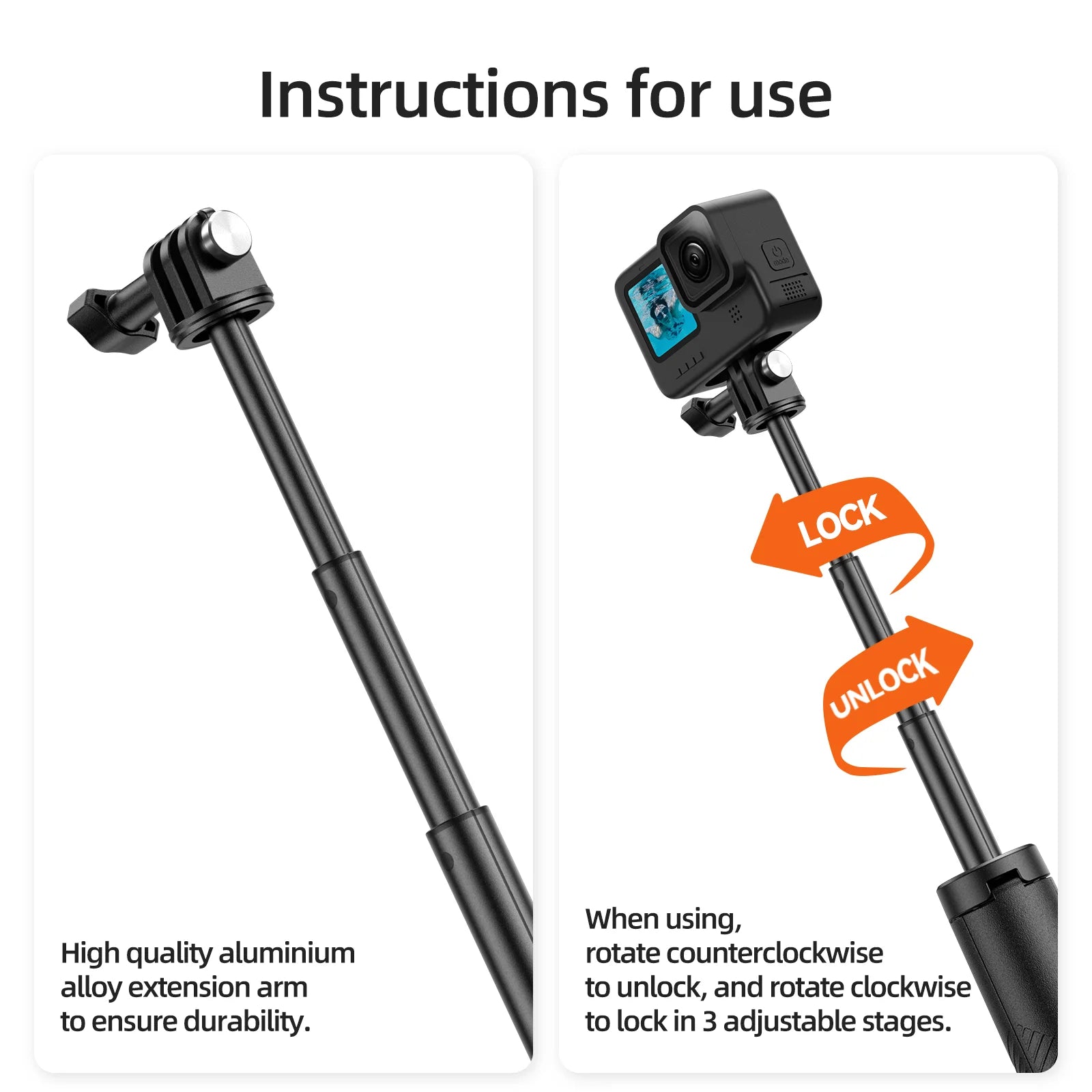 TELESIN Underwater Buoyancy Bar Diving Extendable Selfie Stick Tripod For Gopro Insta360 DJI OSMO Action Camera Accessories Peaceful Pleasures Health and Wellness