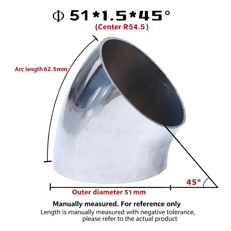 304 SS Sanitary 45° Butt Weld Elbow | Food Grade 16–80mm OD