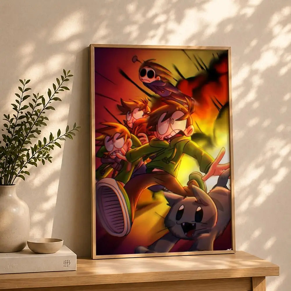 Eddsworld Cartoon Poster HD Self-Adhesive Waterproof Wall Art Wall Art Poster Peaceful Pleasures Health and Wellness White8 40X50cmNoframe