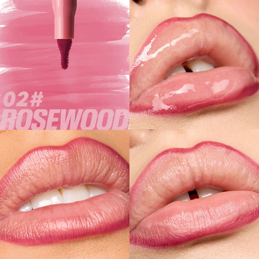 Velvet Matte Waterproof Lip Liner Pencil – Nude & Cherry Red