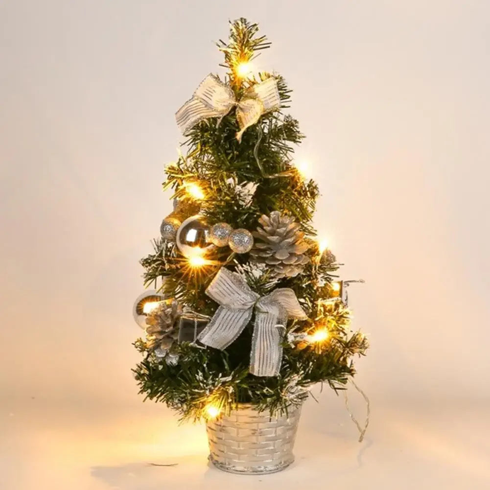 40CM LED Christmas Tree Nightlight LED Light Pine Needle Tree Mini Xmas Tree Christmas Decoration Desktop Ornament New Year Gift Peaceful Pleasures Health and Wellness