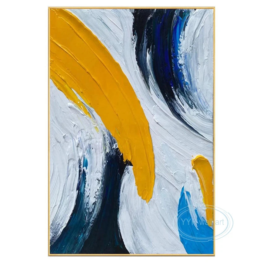 Hand-Painted Abstract Oil Painting | Large Canvas Wall Art Abstract Canvas Painting Peaceful Pleasures Health and Wellness No frame 130cmx250cm