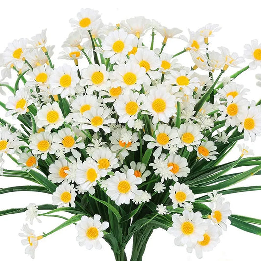 Artificial White Daisy Flower Bouquet DIY Vase Home Garden Living Peaceful Pleasures Health and Wellness 1